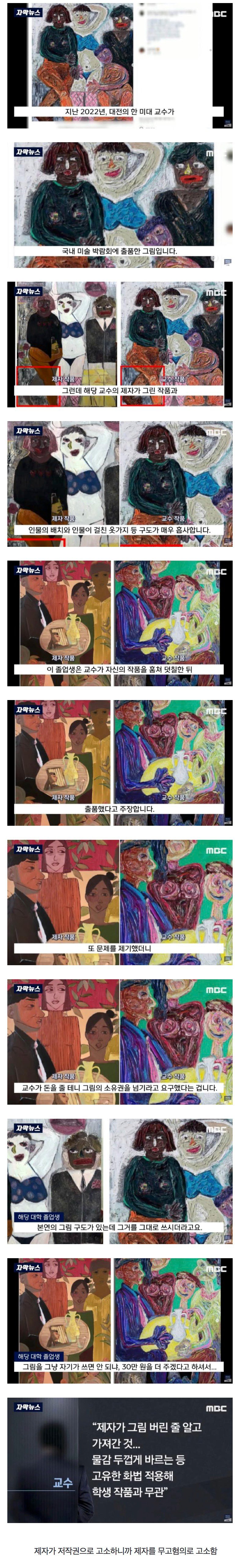 제자를 무고혐의로 고소한 미대교수