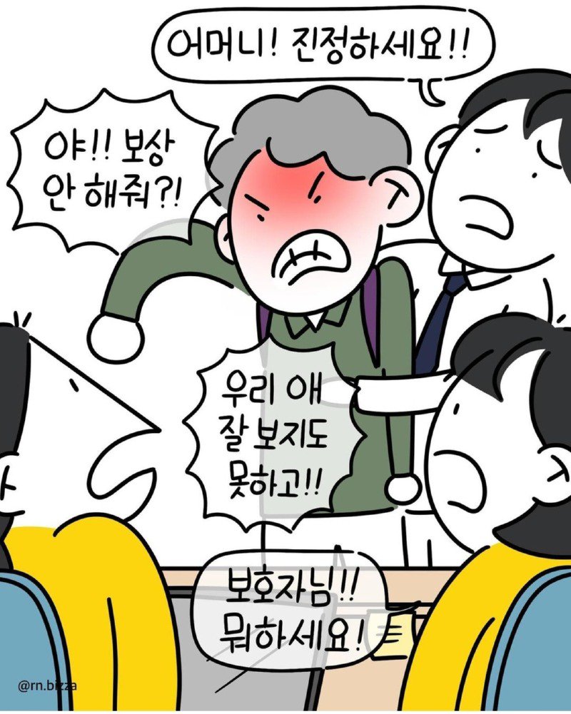 폭력적인 환자 다루는 간호사