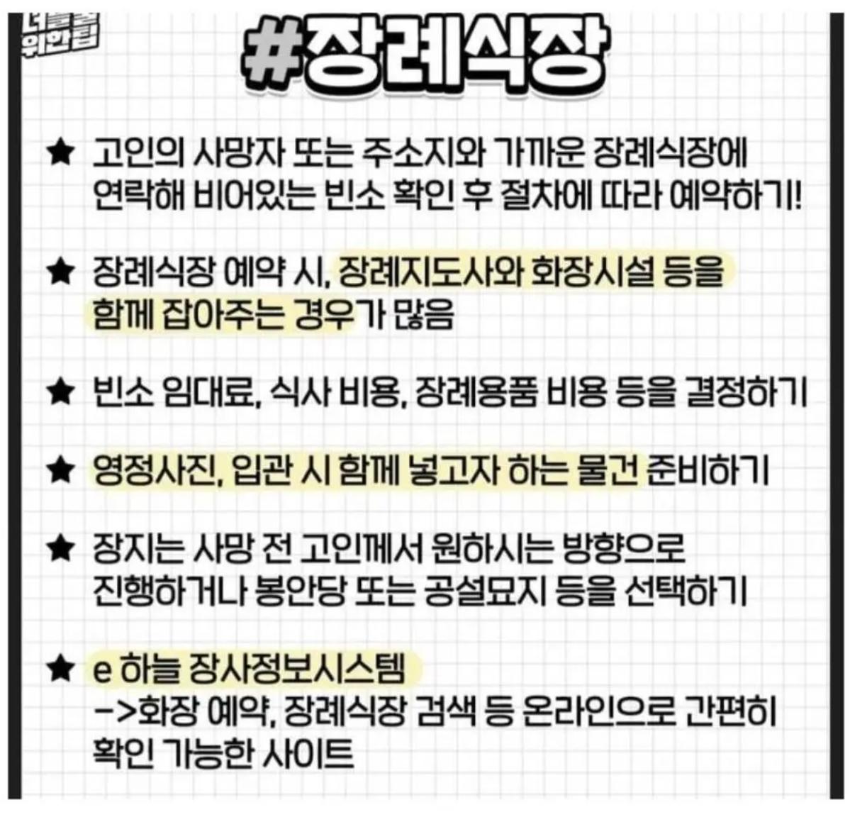 부모님이 돌아가셨을때 꼭 해야할 일