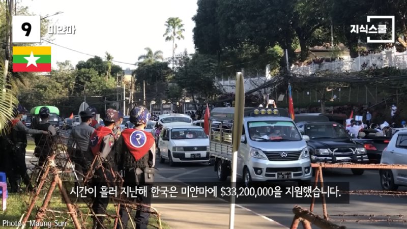 과거엔 한국(KR)을 원조했고 지금은 한국의 원조를 받는 나라들