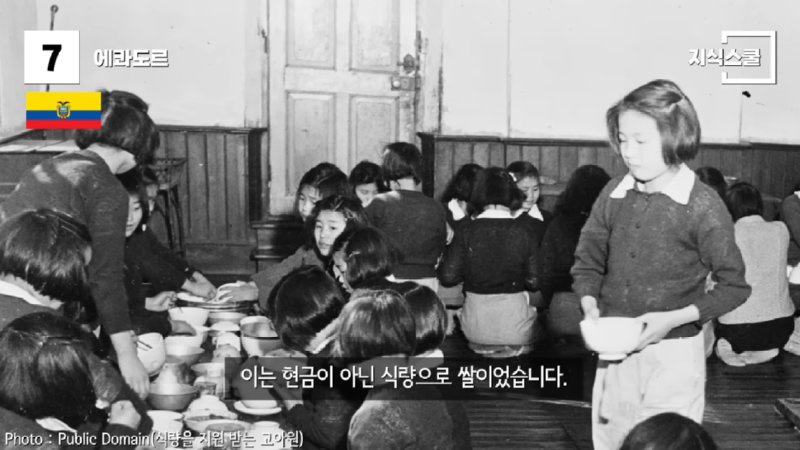 과거엔 한국(KR)을 원조했고 지금은 한국의 원조를 받는 나라들