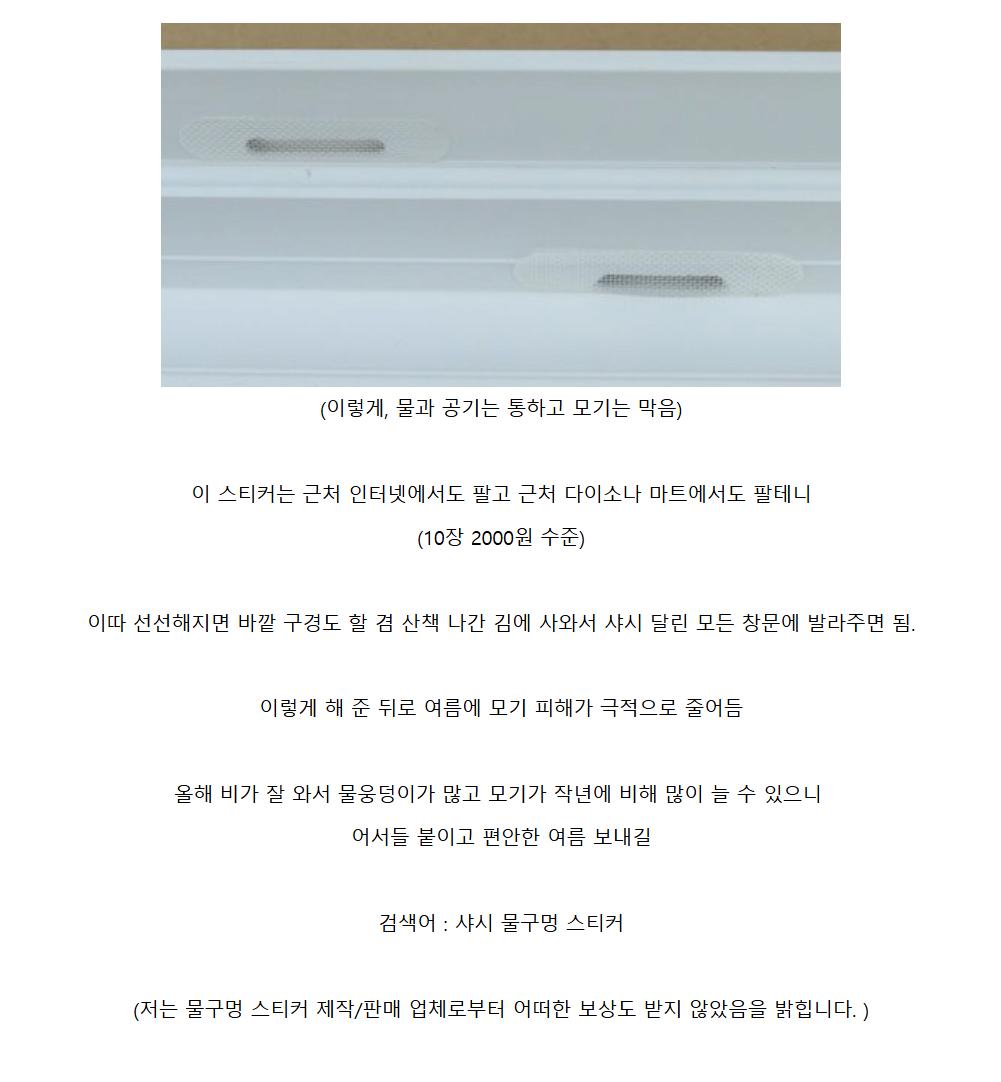 집 안에 모기 및 날벌레 침투하는 경로