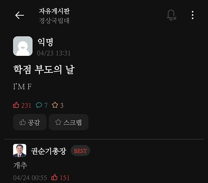 학점 부도의 날