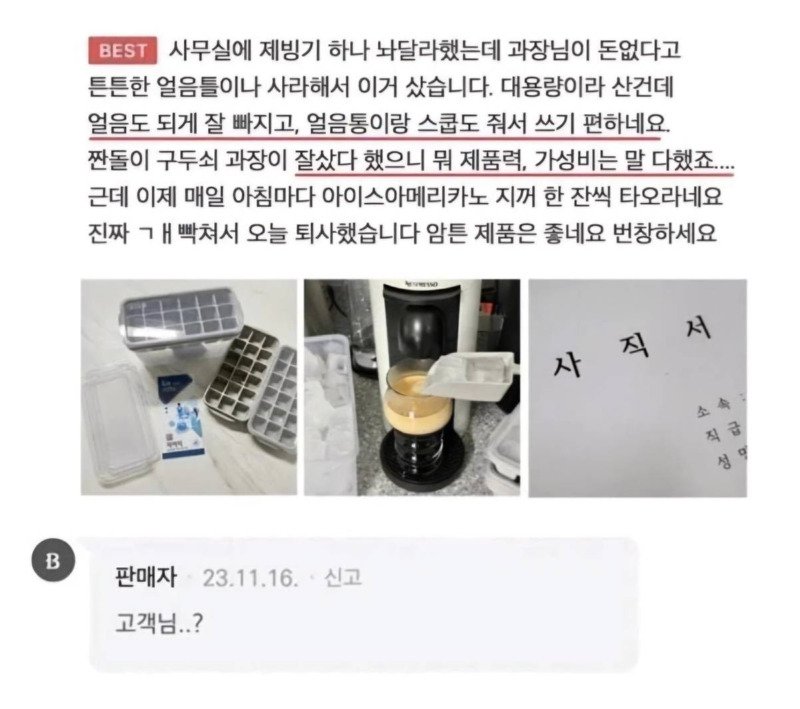 얼음틀 구매후기