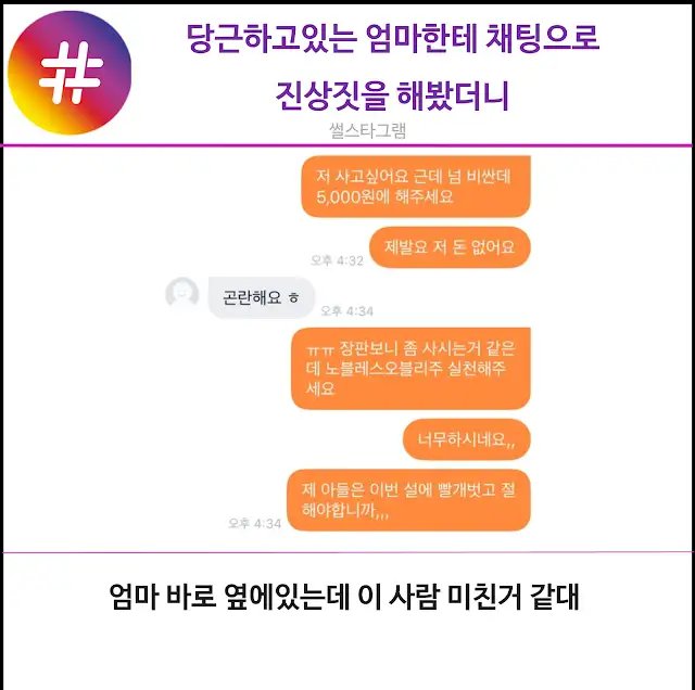 당근하는 엄마한테 채팅으로 진상짓해봤더니