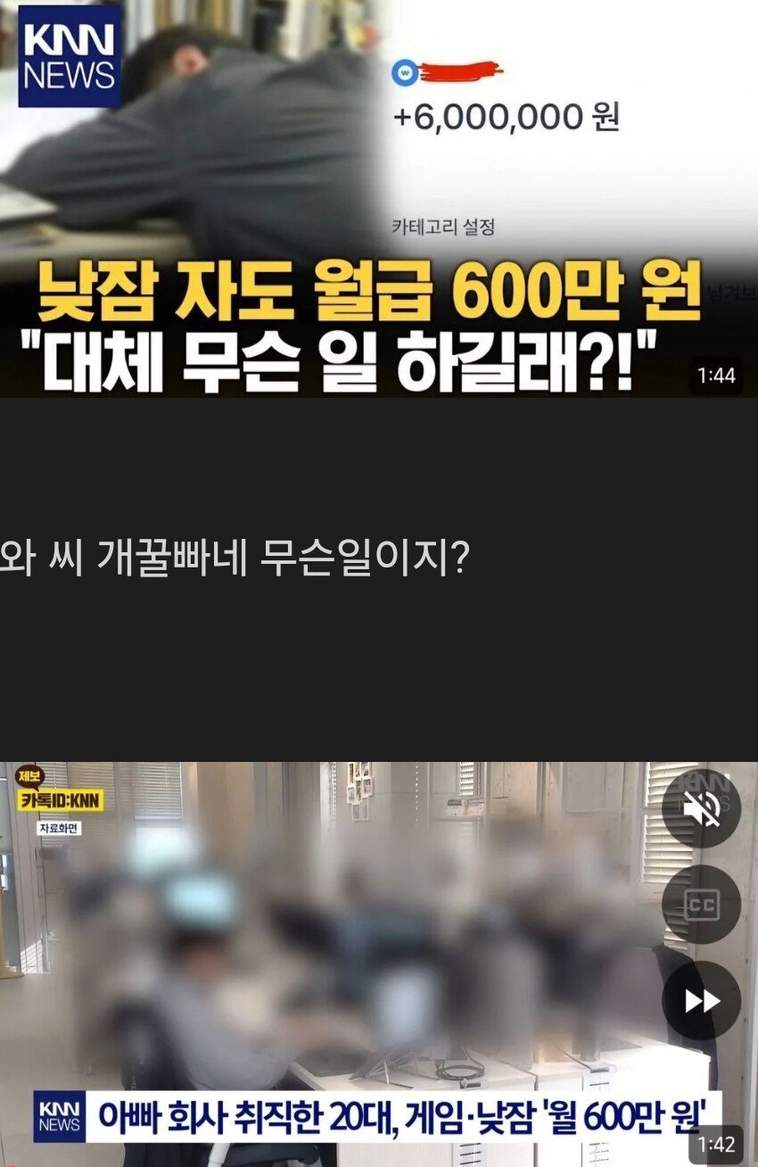 게임하고 낮잠 자는데 월급 600만원.jpg