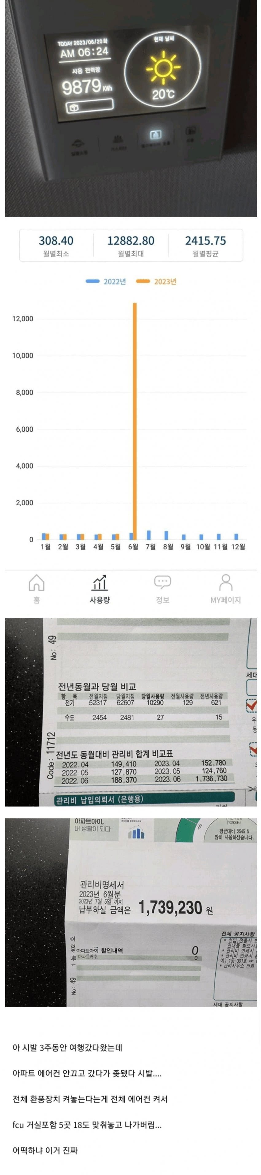 에어컨 안 끄고 3주 동안 여행 갔다 온 사람의 최후.jpg