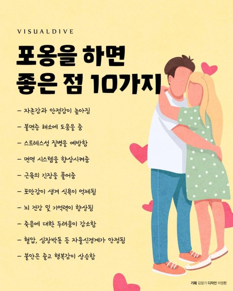 포옹하면 좋은점 10가지