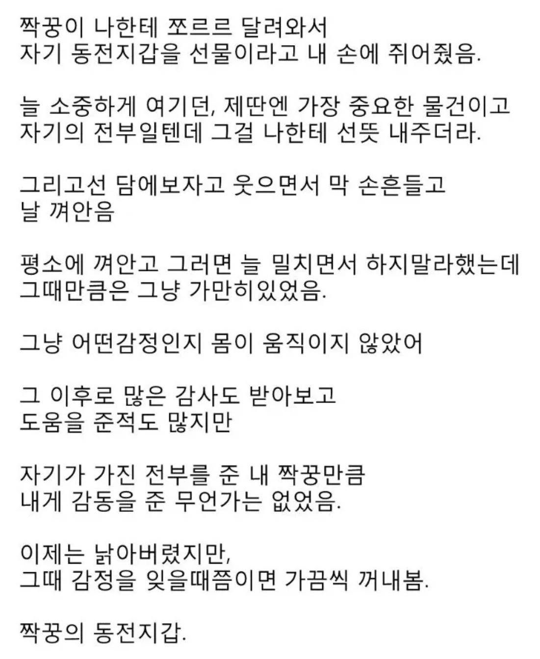 다운증후군 짝꿍이 준 지갑