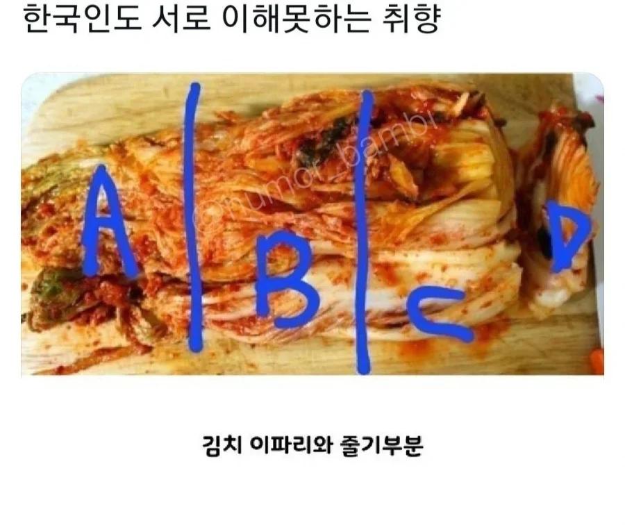 한국인도 서로 이해못하는 취향