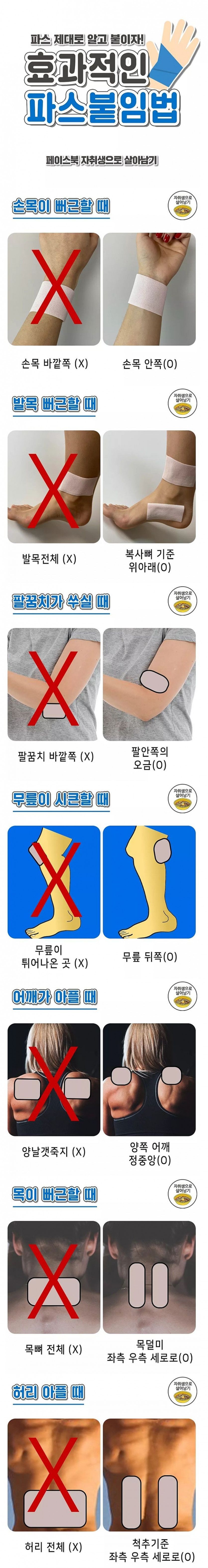 파스 제대로 알고 붙이자! 효과적인 파스붙임법