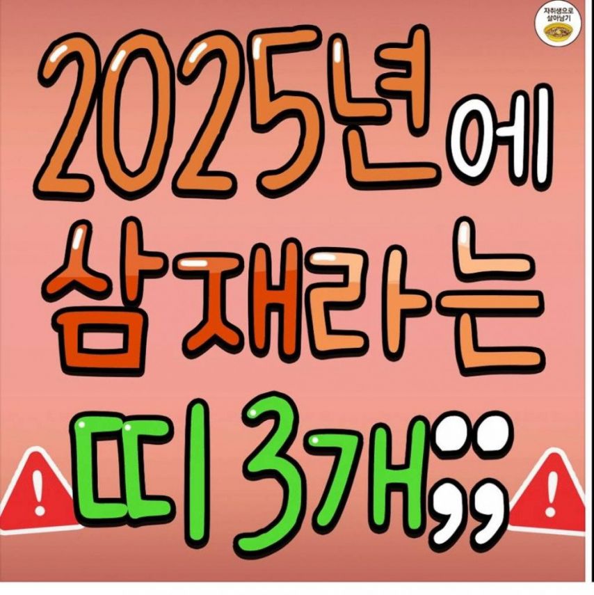 2025년에 삼재라는 띠 3개