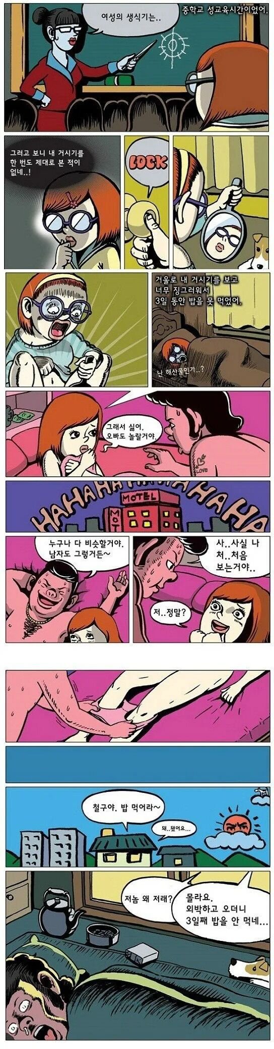 자신의 성기를 처음 본 여학생