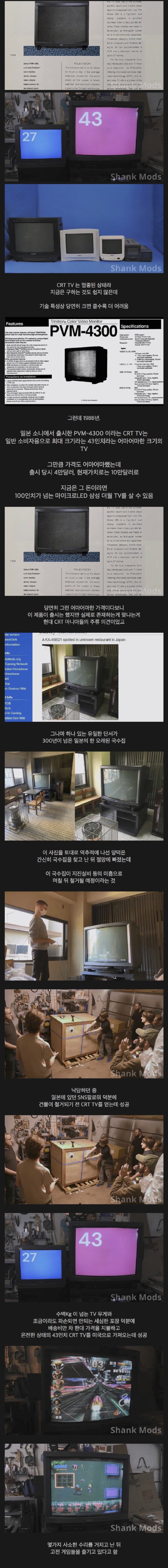 양덕이 1988년 출시된 43인치 CRT TV를 손에 얻기까지