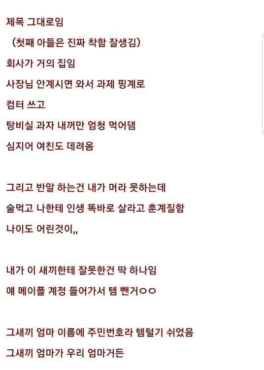 패고싶은 중소기업 사장 아들