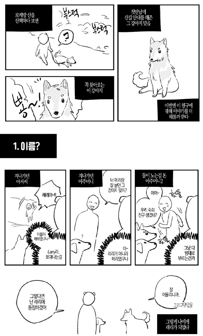 산에서 길을 잃었는데 모르는 댕댕이가 도와준 manhwa