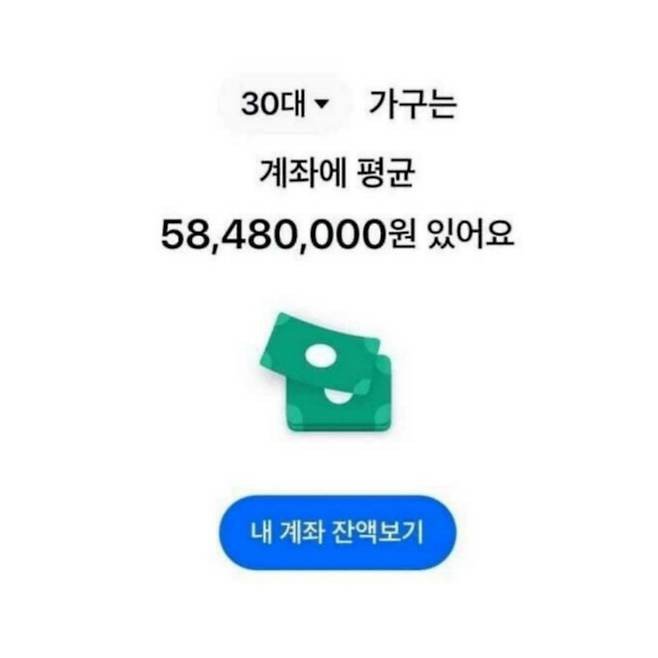 20대, 30대, 40대들의 평균 계좌잔액