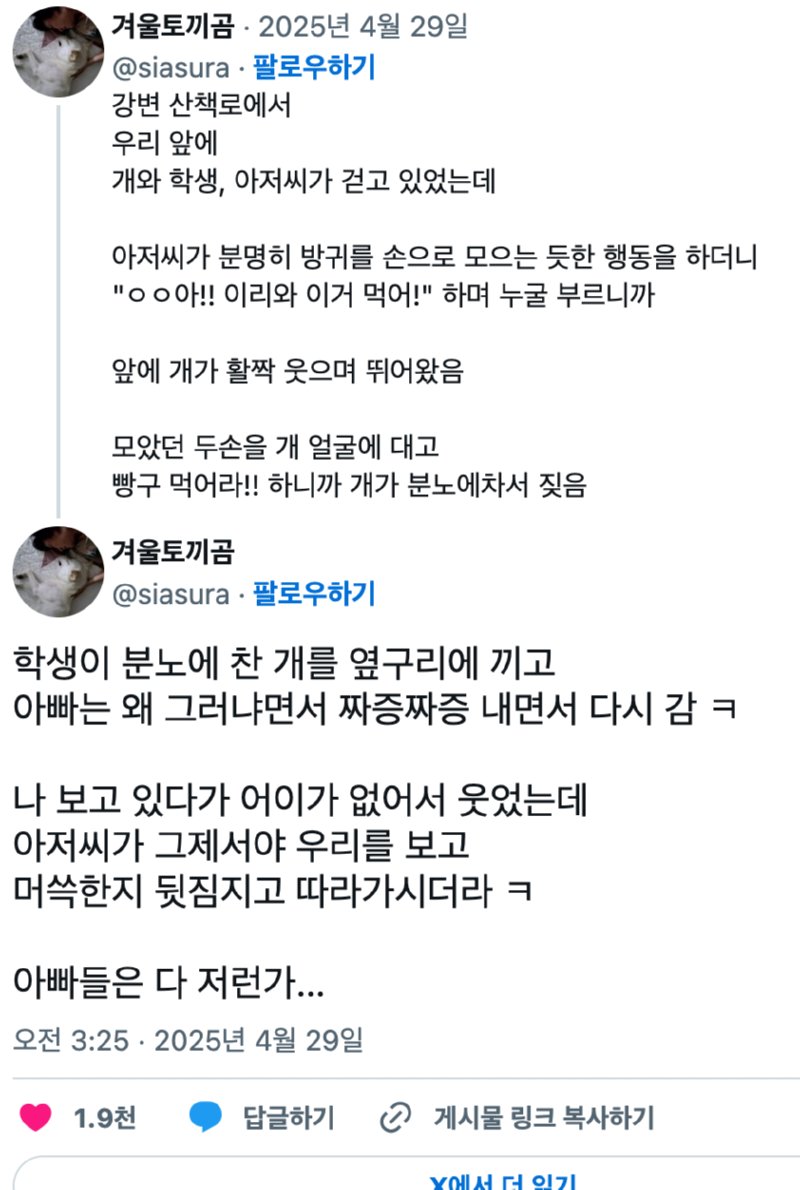 개 키우는 아빠들은 다 저래?