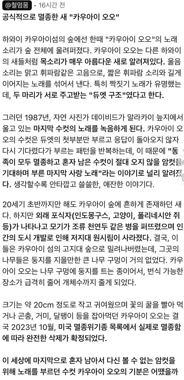 멸종된조류 마지막의 울음소리.mp4