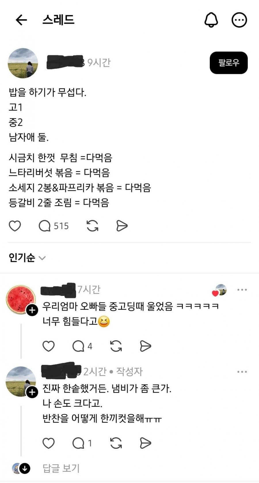 아들키우는 집 공감
