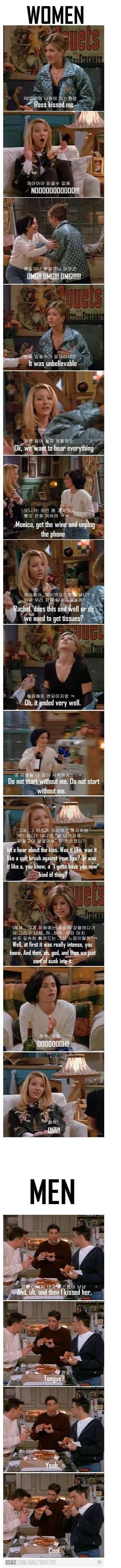 남자와 여자의 키스인식 차이..PG