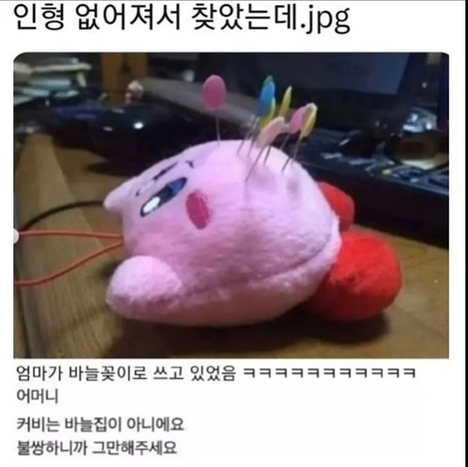 어머니 커비는 바늘집이 아니에요
