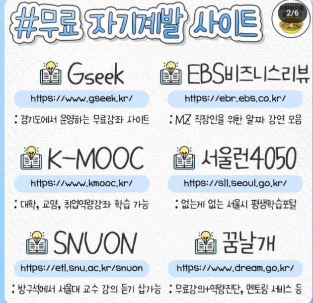 무료 자기계발 사이트들