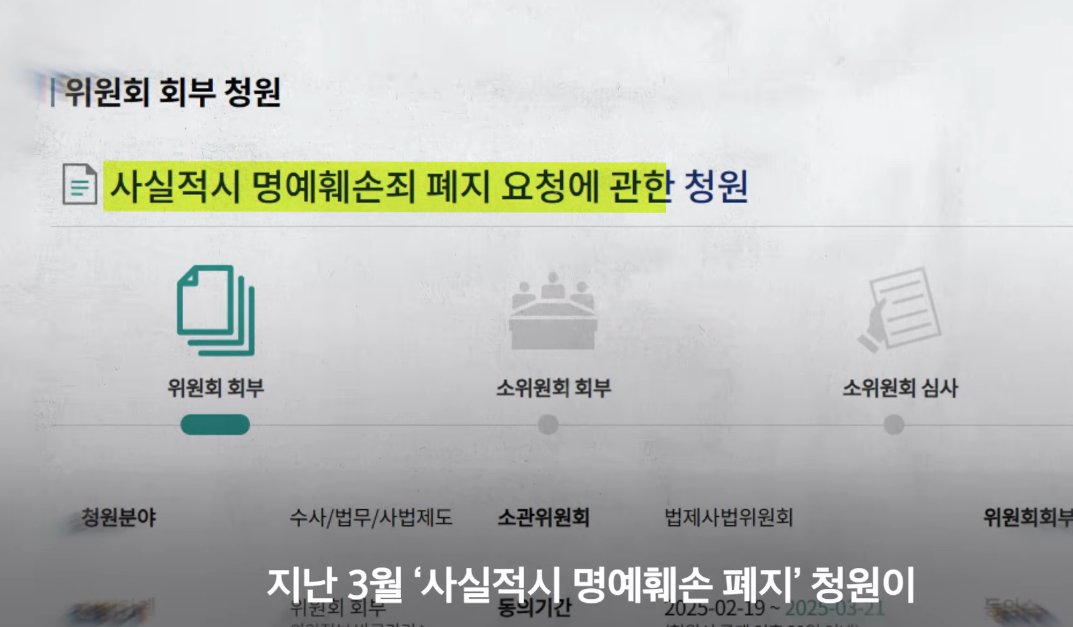 사실적시 명예훼손 근황