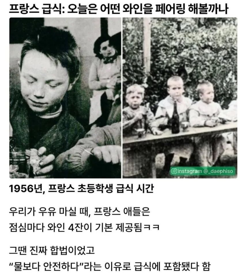 50년대 프랑스의 급식