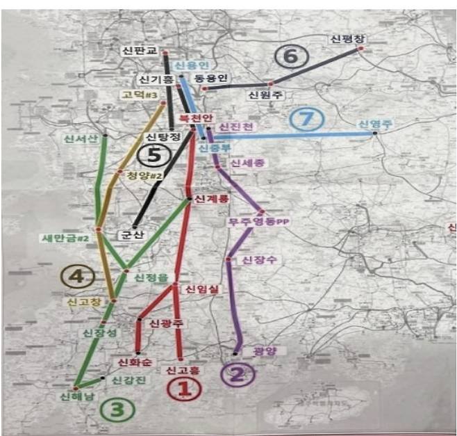 현재 추진중인 34만 5천볼트 초고압 송전선들ㄷㄷㄷ