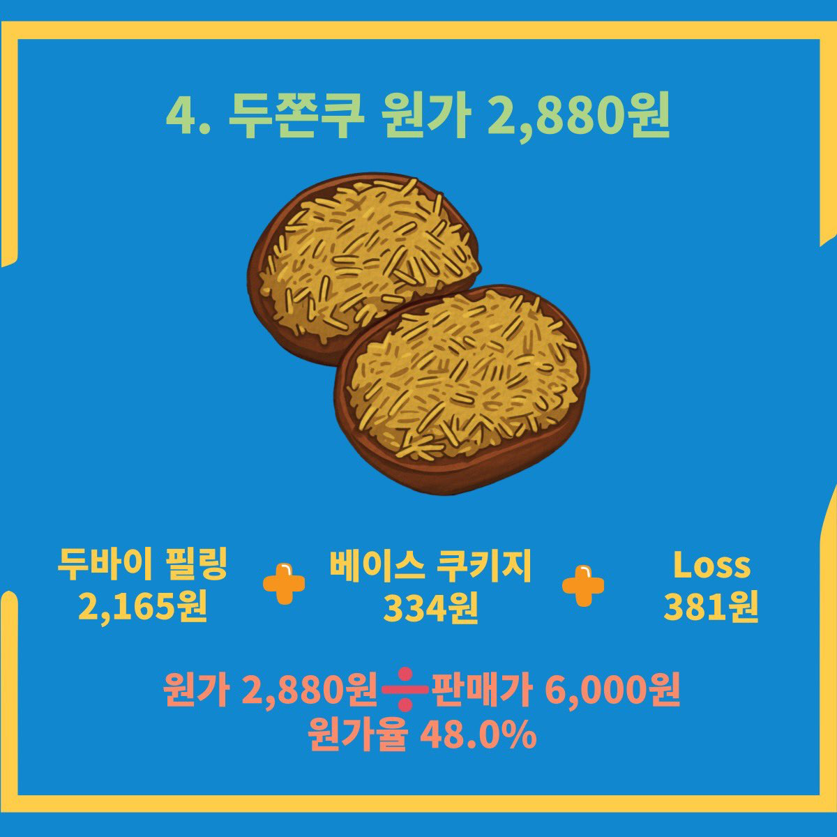 두바이 쫀득쿠키 원가 공개