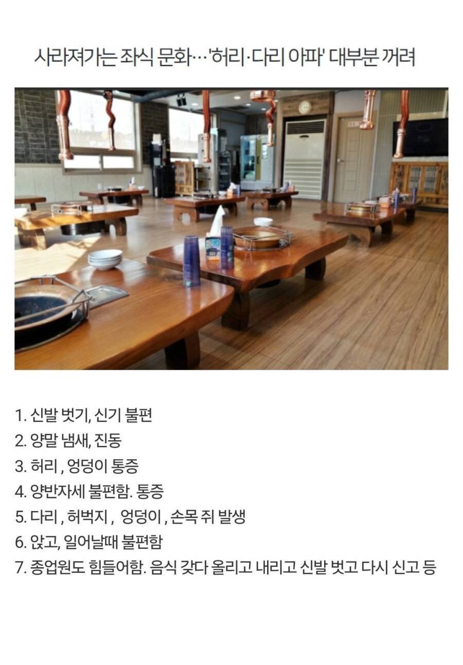 점점 사라져가는 식당 문화