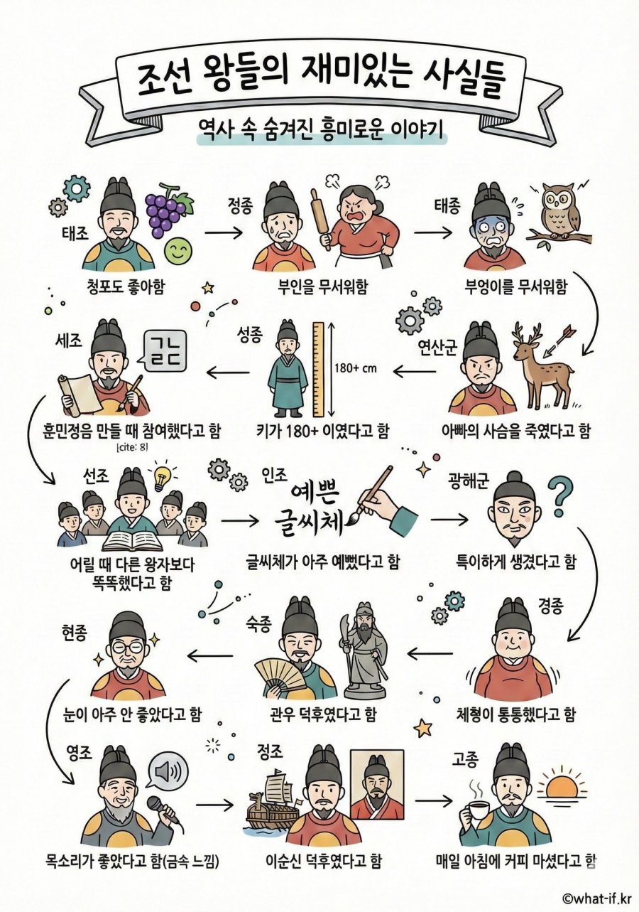 조선 왕들의 재미있는 사실들