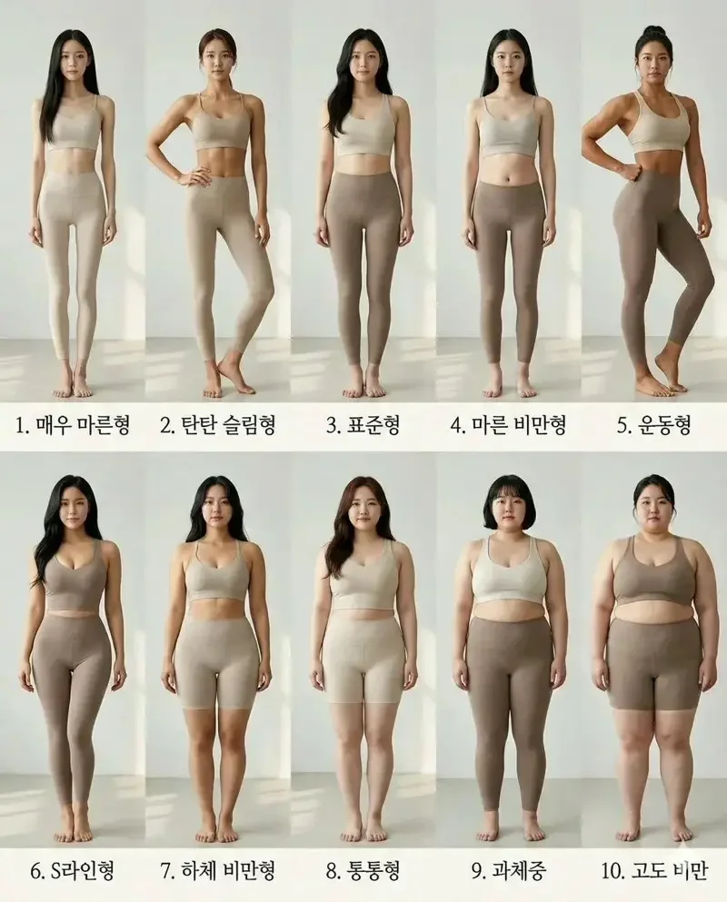 본인이 선호하는 여자 몸매 유형을 알아보자