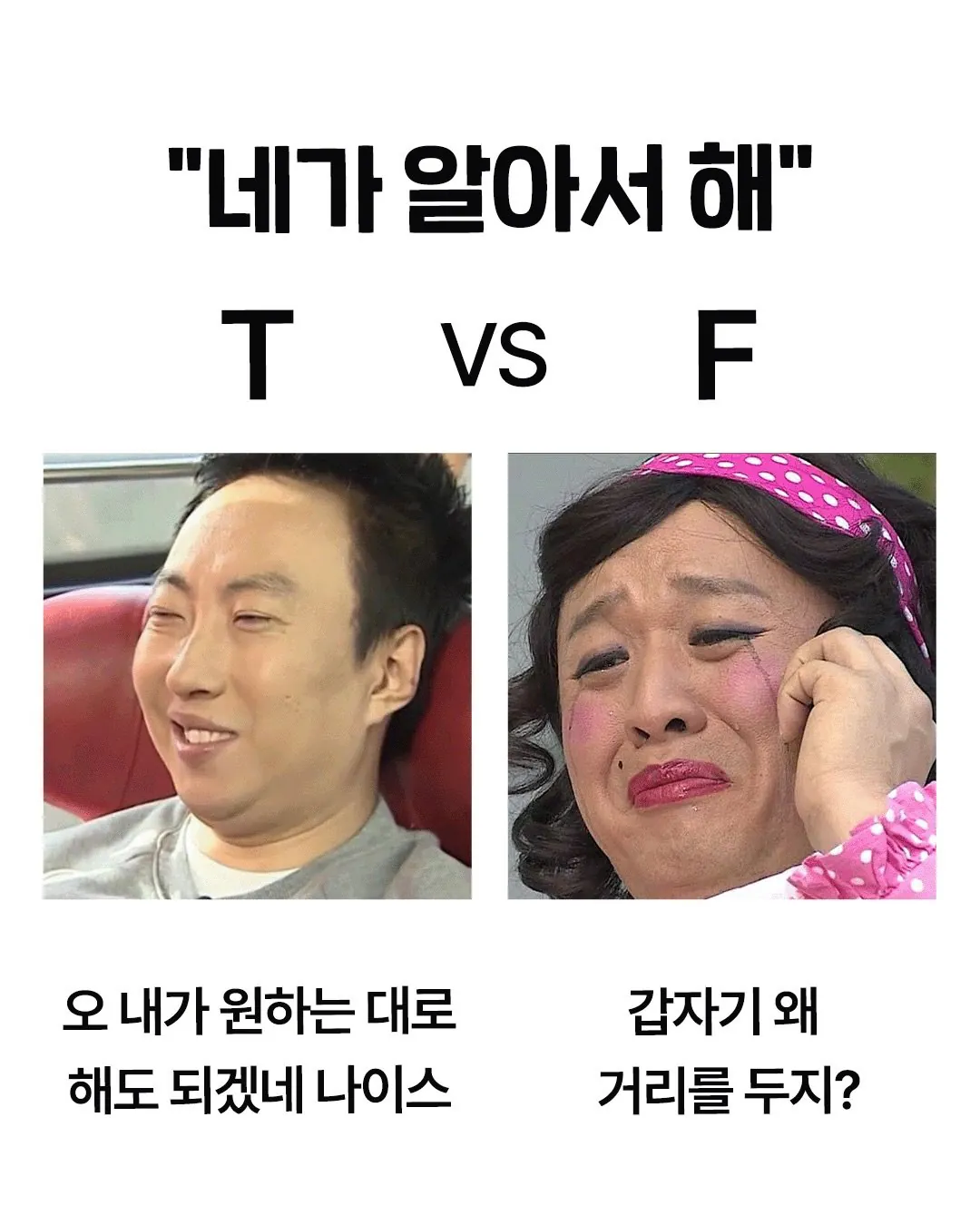 T와 F가 다르게 해석하는 말..