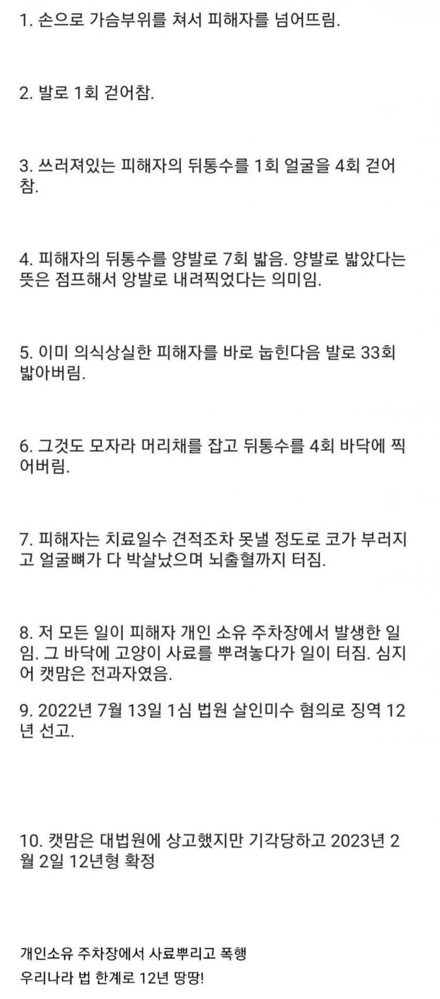 살인미수로 12년형 받은 캣맘