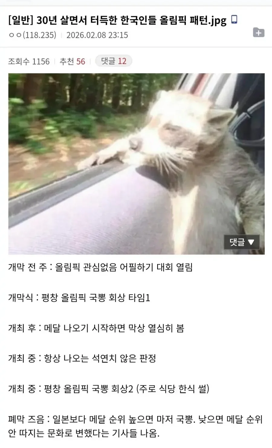 30년 설면서 터득한 한국인들 올림픽 패턴.jpg