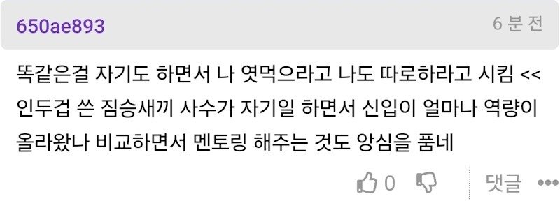 직장내괴롭힘(?) 당하고 있다는 신입.JPG