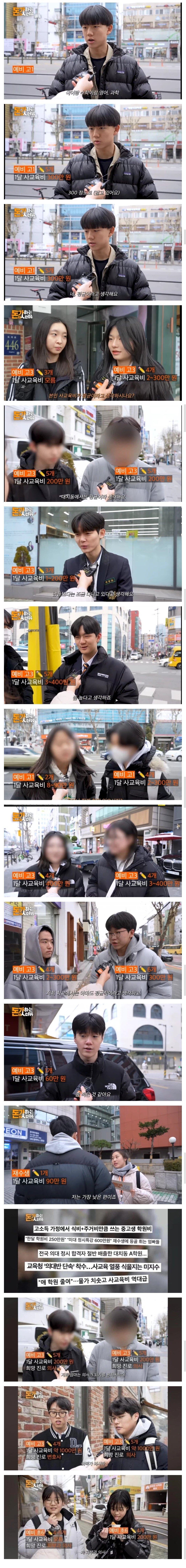 대치동 한달 학원비