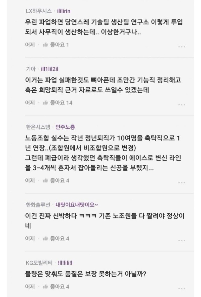 노조 파업 실패 후기