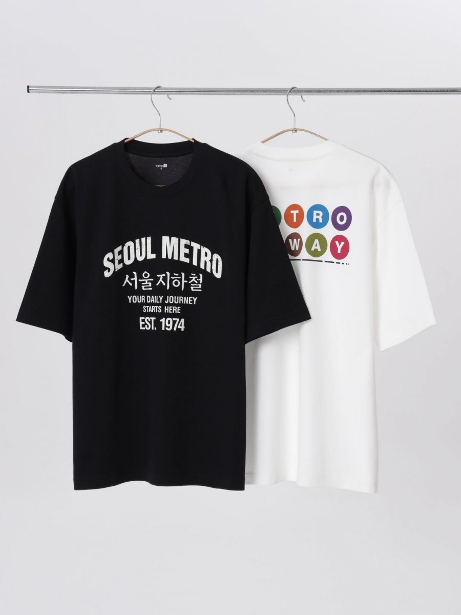 탑텐에서 발매한 지하철 티셔츠