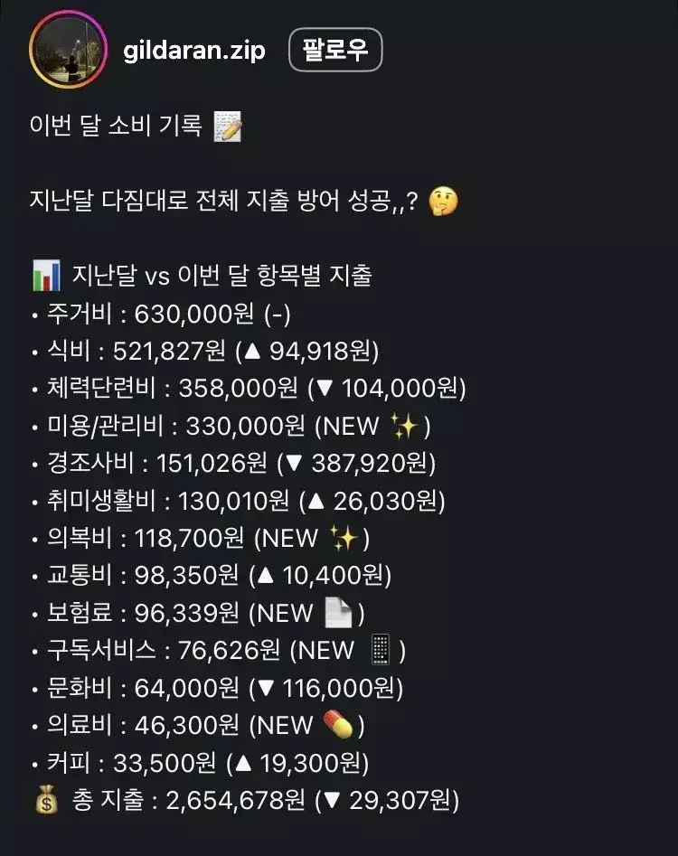 8년차 은행원의 한달 생활비
