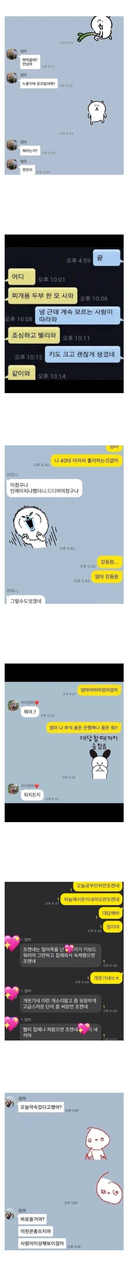엄마와의 카톡